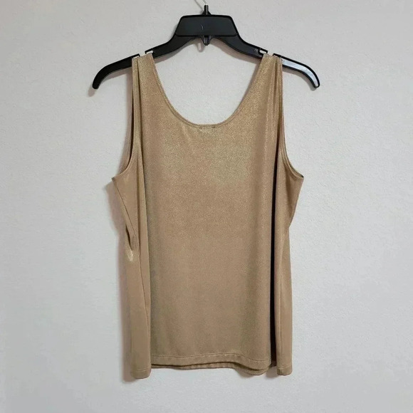 Chico's Travelers Gold Shimmer Tank Top - Picture 2 of 4